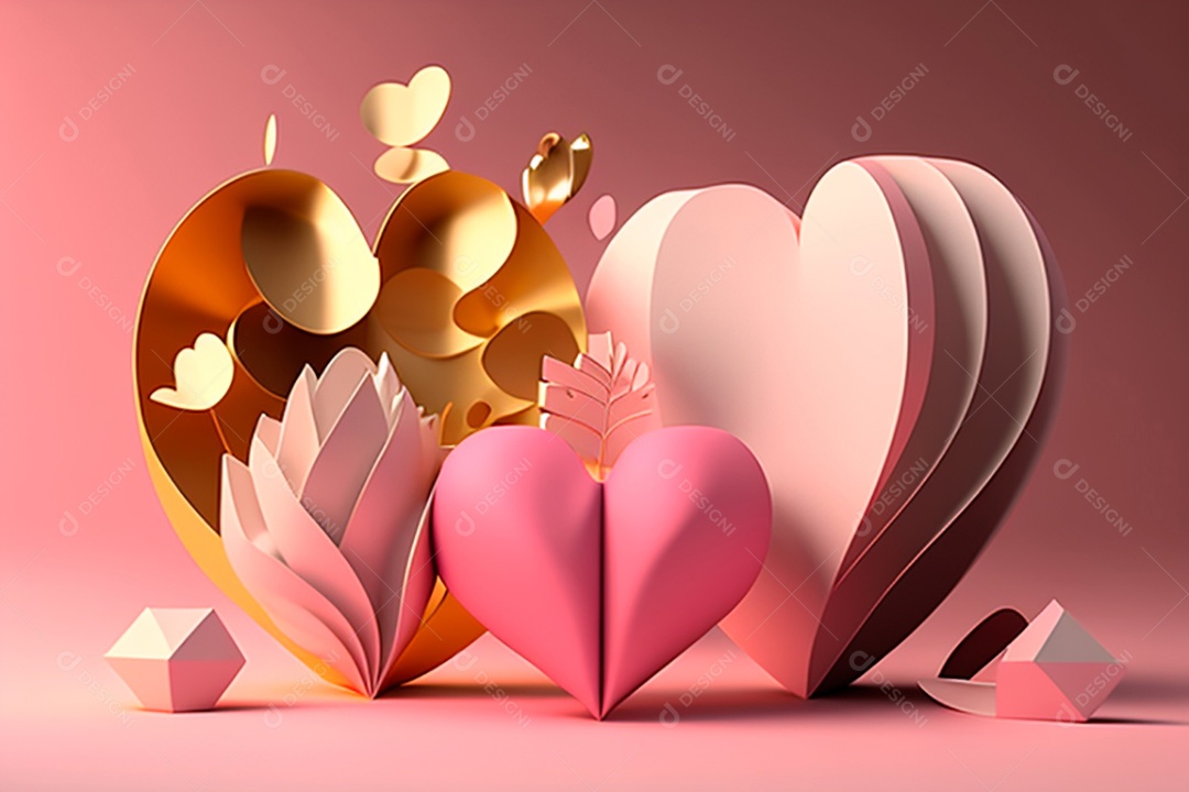 Plano de fundo corações metálico