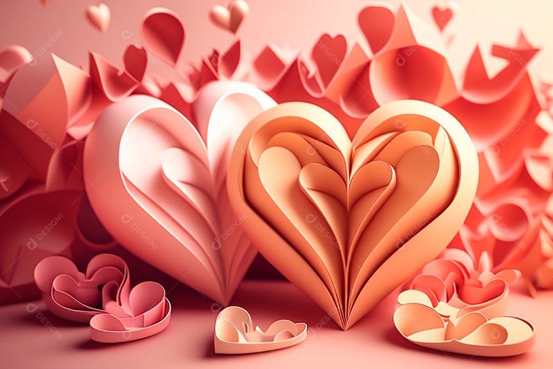 Plano de fundo corações metálico