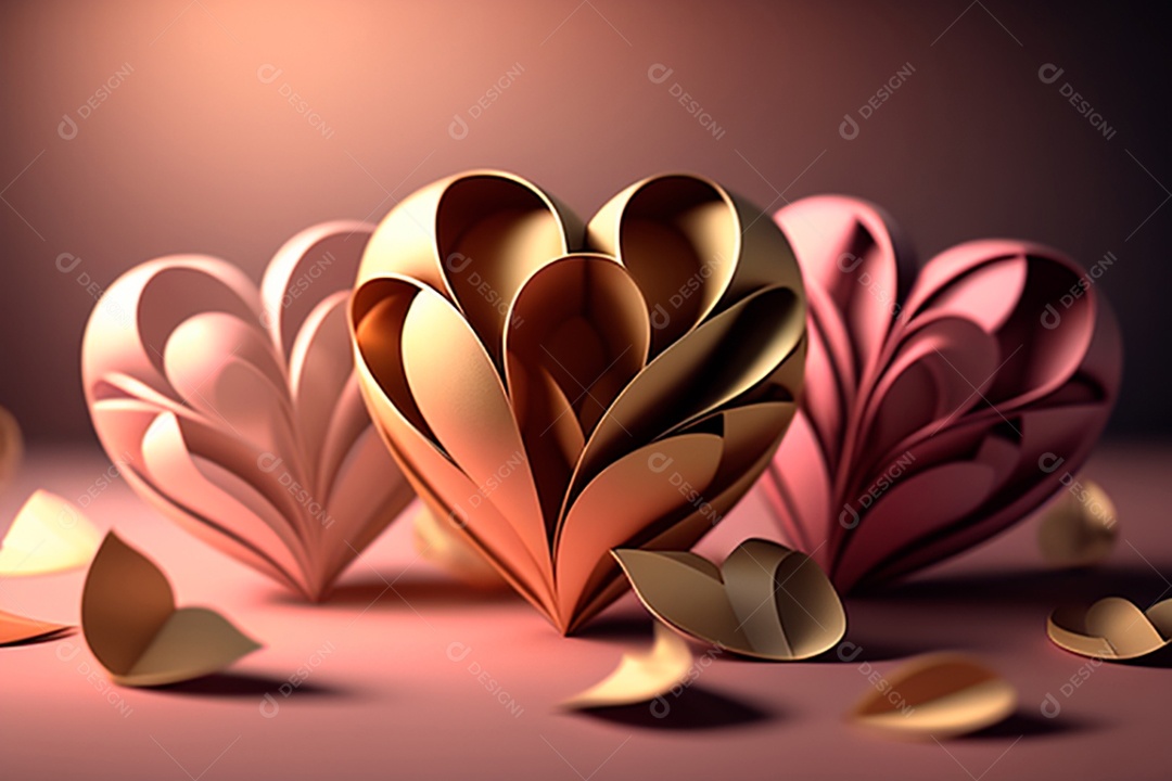 Plano de fundo corações metálico