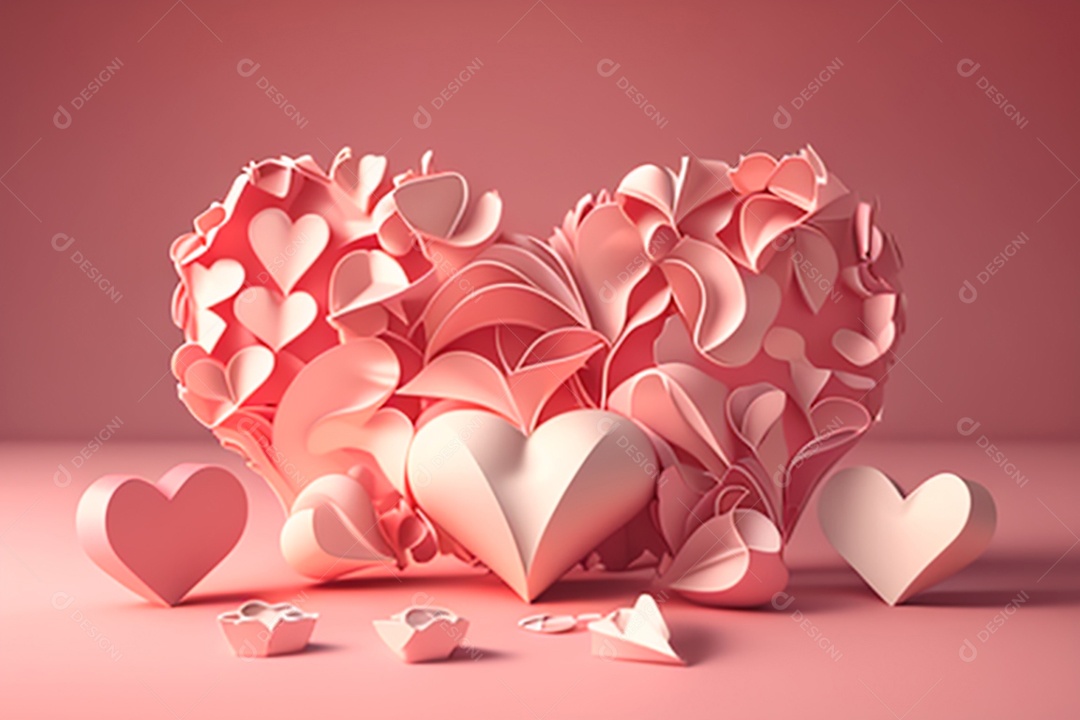 Plano de fundo corações metálico