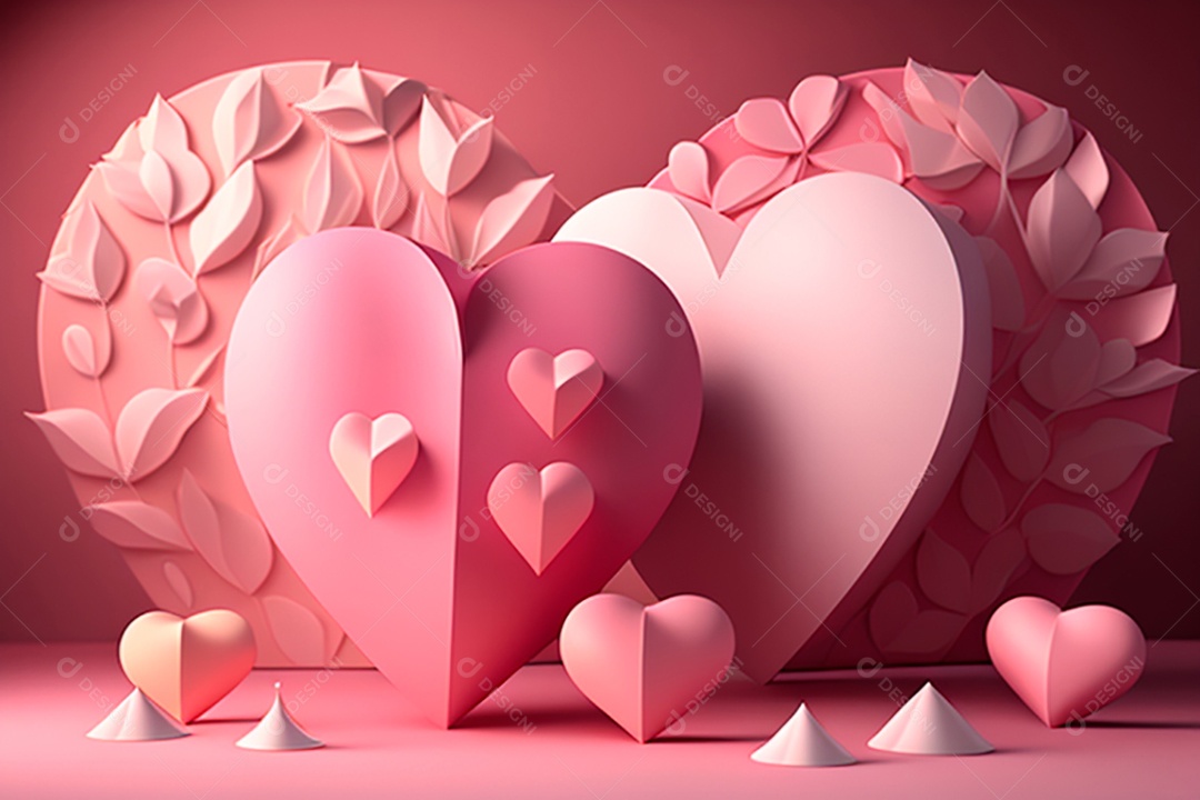 Plano de fundo corações metálico