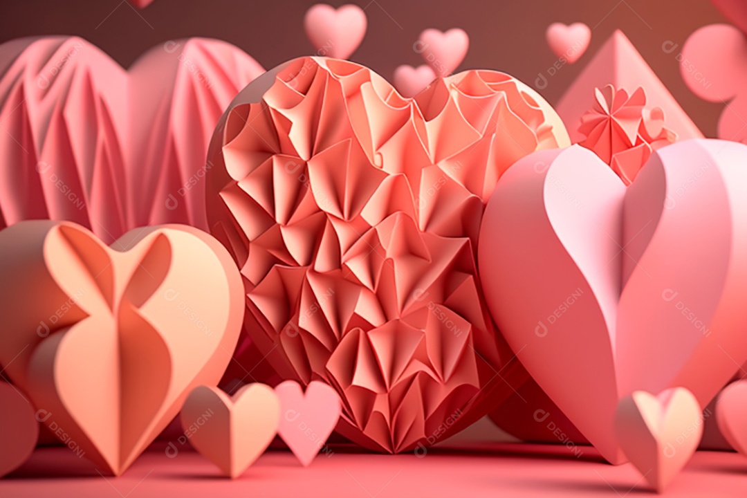 Plano de fundo corações metálico