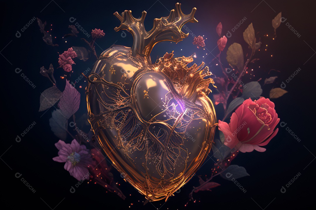 Plano de fundo corações metálico