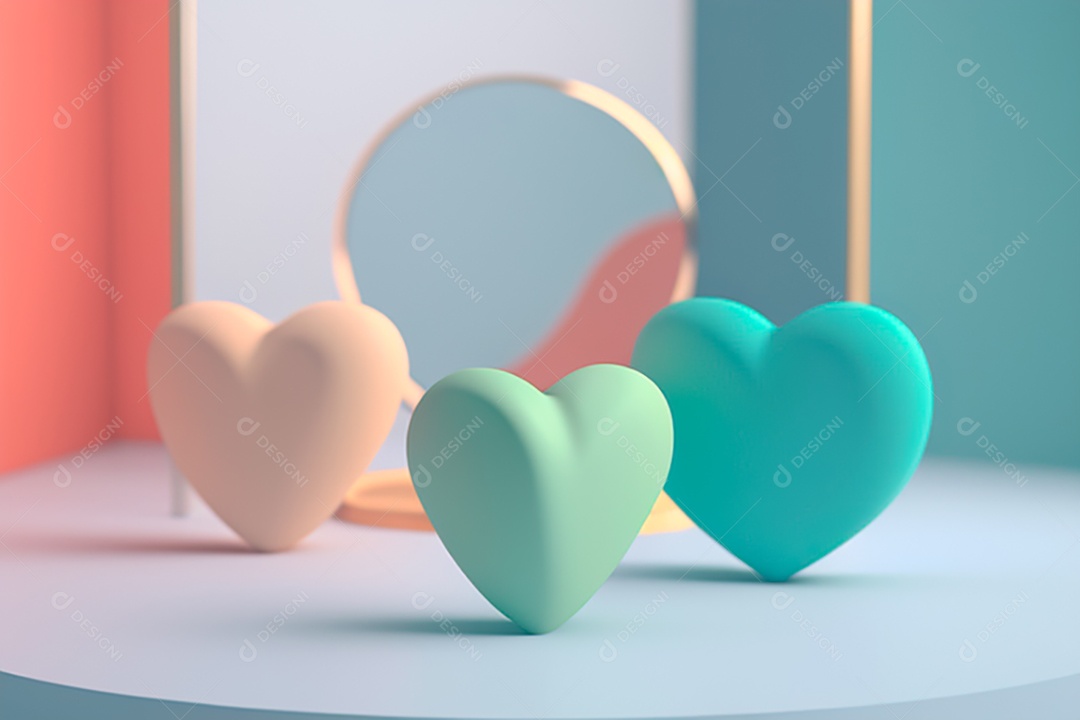 Cenário de dia dos namorados corações cortados sobre fundo isolado