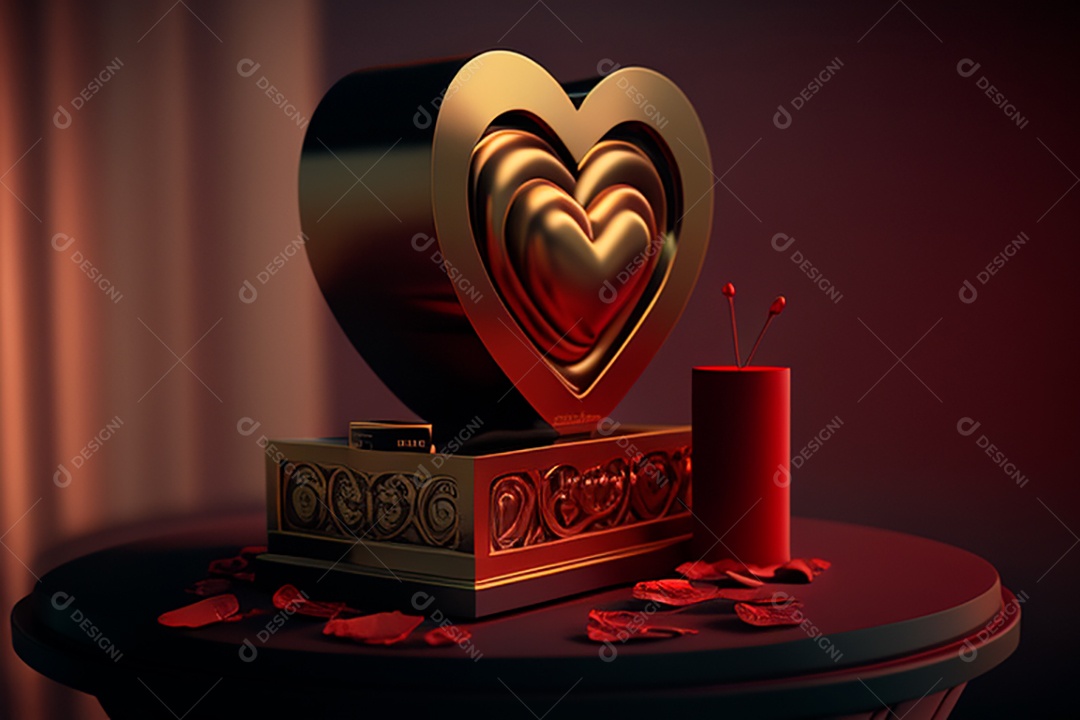 Cenário de dia dos namorados corações cortados sobre fundo isolado