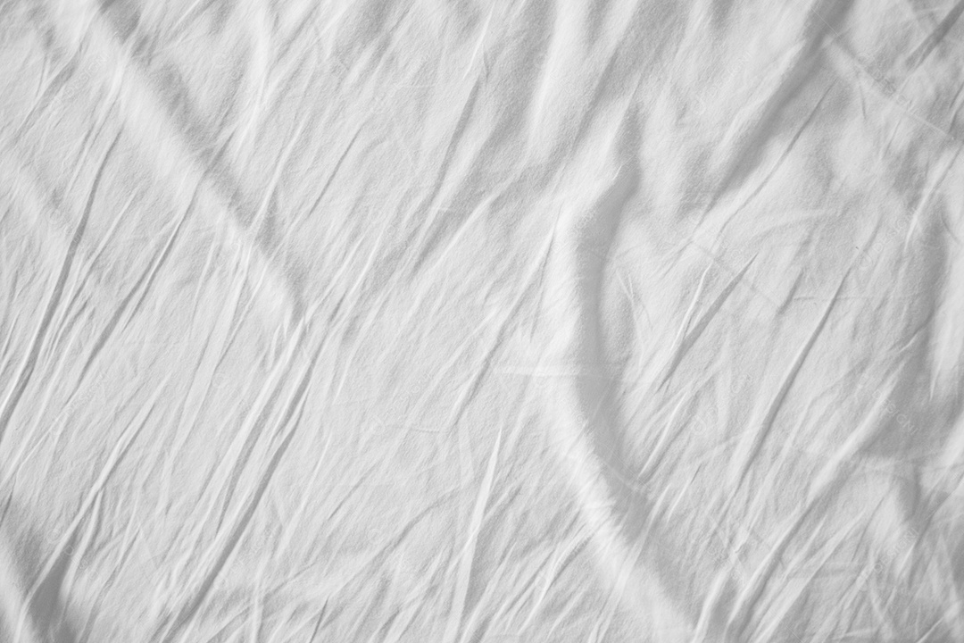 Textura gradiente de linho branco estilo de curva turva de tecido de luxo abstrato, roupa de cama enrugada e sombras cinza escuras, plano de fundo