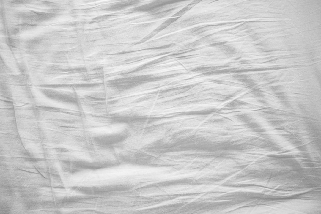 Textura gradiente de linho branco estilo de curva turva de tecido de luxo abstrato, roupa de cama enrugada e sombras cinza escuras, plano de fundo
