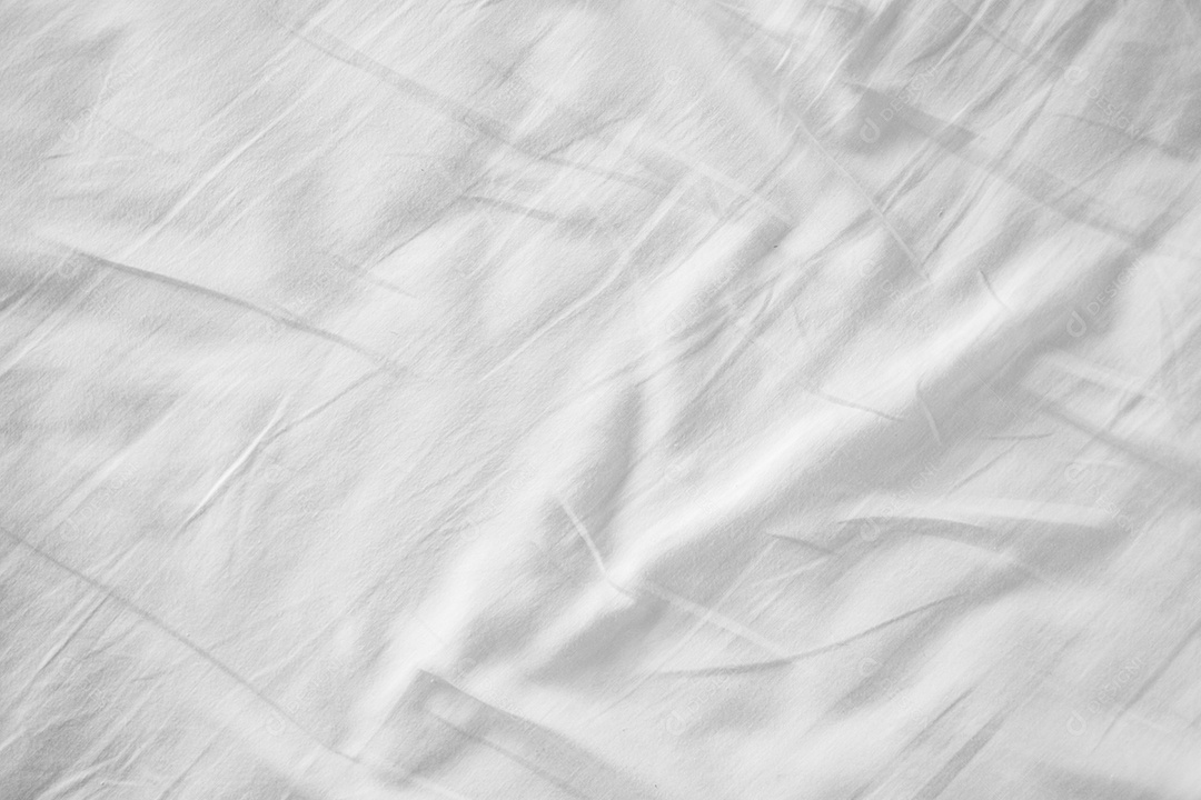 Textura gradiente de linho branco estilo de curva turva de tecido de luxo abstrato, roupa de cama enrugada e sombras cinza escuras, plano de fundo