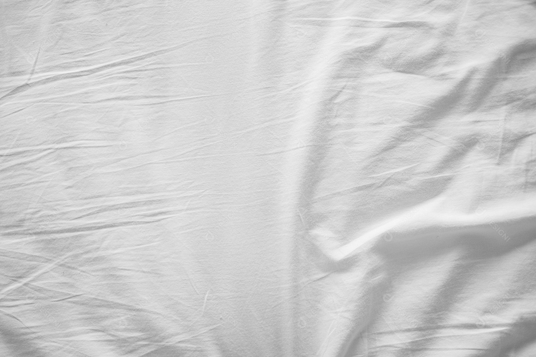 Textura gradiente de linho branco estilo de curva turva de tecido de luxo abstrato, roupa de cama enrugada e sombras cinza escuras, plano de fundo