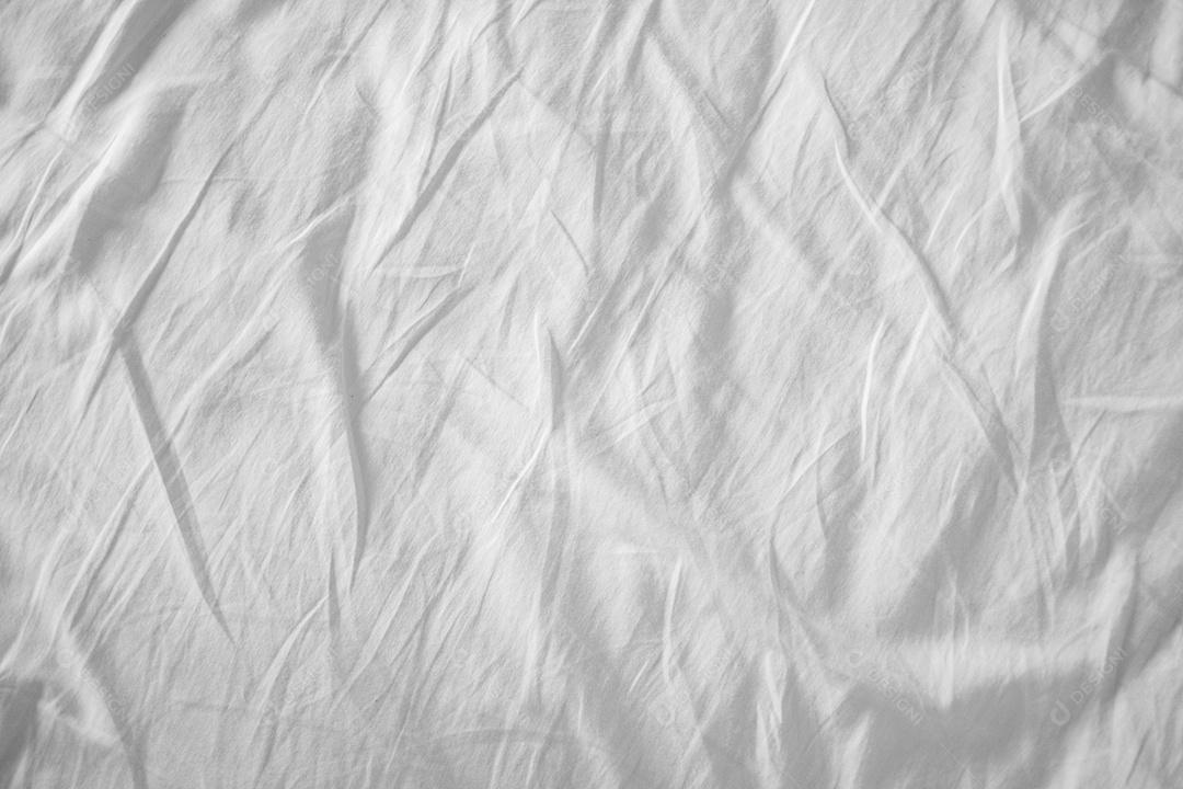 Textura gradiente de linho branco estilo de curva turva de tecido de luxo abstrato, roupa de cama enrugada e sombras cinza escuras, plano de fundo