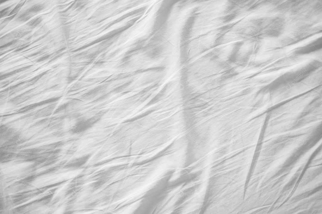 Textura gradiente de linho branco estilo de curva turva de tecido de luxo abstrato, roupa de cama enrugada e sombras cinza escuras, plano de fundo