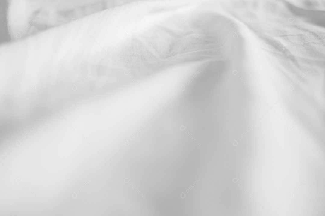Textura gradiente de linho branco estilo de curva turva de tecido de luxo abstrato, roupa de cama enrugada e sombras cinza escuras, plano de fundo