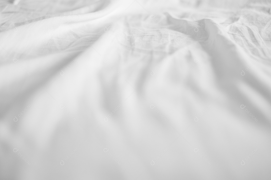 Textura gradiente de linho branco estilo de curva turva de tecido de luxo abstrato, roupa de cama enrugada e sombras cinza escuras, plano de fundo