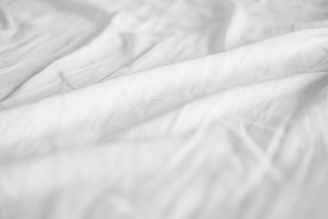 Textura gradiente de linho branco estilo de curva turva de tecido de luxo abstrato, roupa de cama enrugada e sombras cinza escuras, plano de fundo