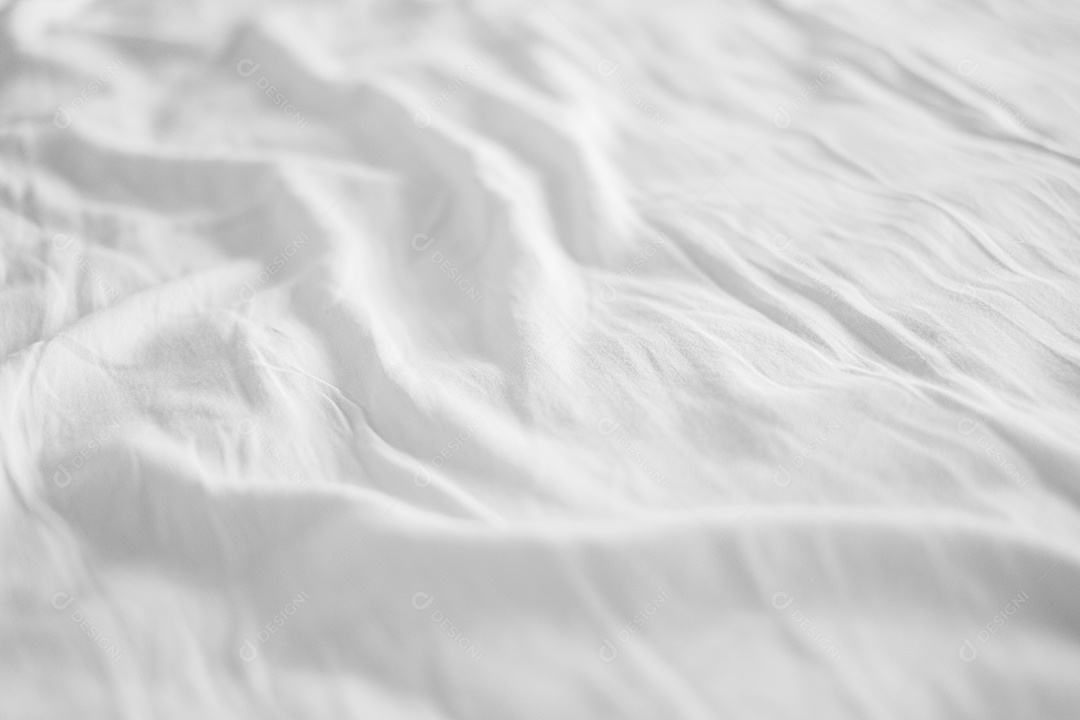 Textura gradiente de linho branco estilo de curva turva de tecido de luxo abstrato, roupa de cama enrugada e sombras cinza escuras, plano de fundo