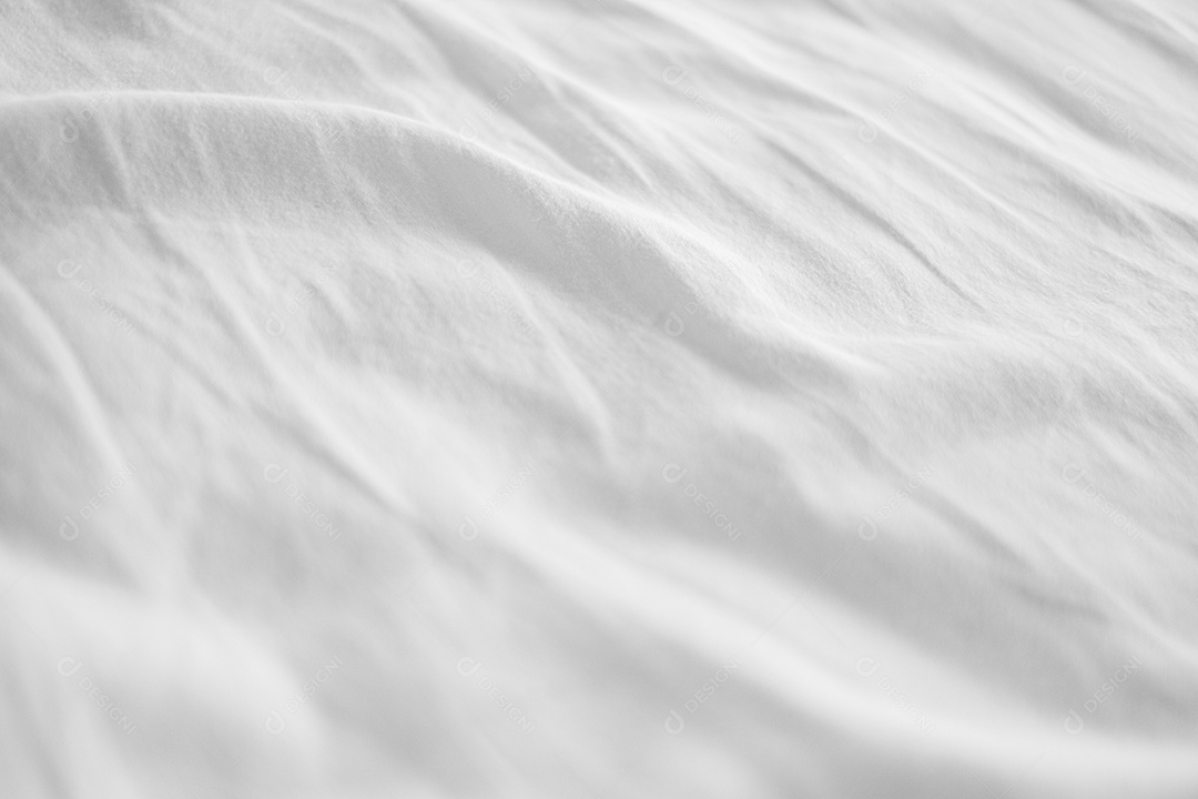 Textura gradiente de linho branco estilo de curva turva de tecido de luxo abstrato, roupa de cama enrugada e sombras cinza escuras, plano de fundo