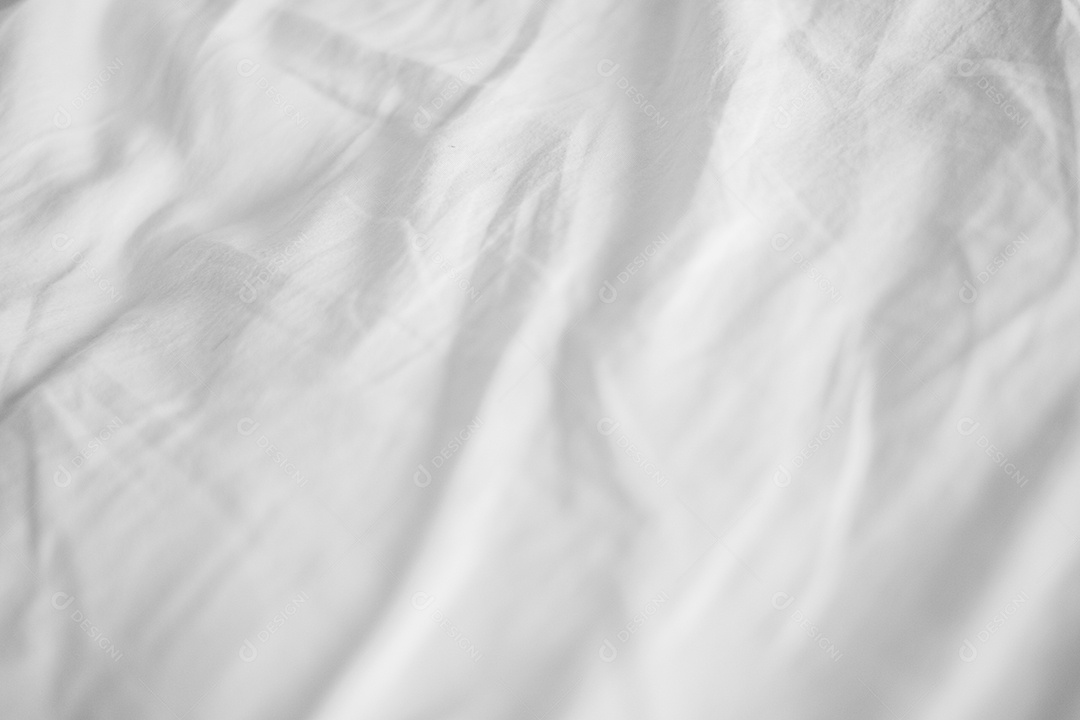 Textura gradiente de linho branco estilo de curva turva de tecido de luxo abstrato, roupa de cama enrugada e sombras cinza escuras, plano de fundo