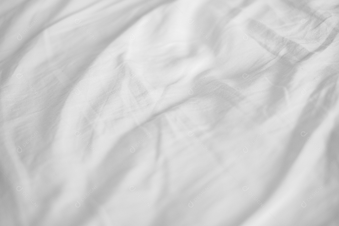 Textura gradiente de linho branco estilo de curva turva de tecido de luxo abstrato, roupa de cama enrugada e sombras cinza escuras, plano de fundo