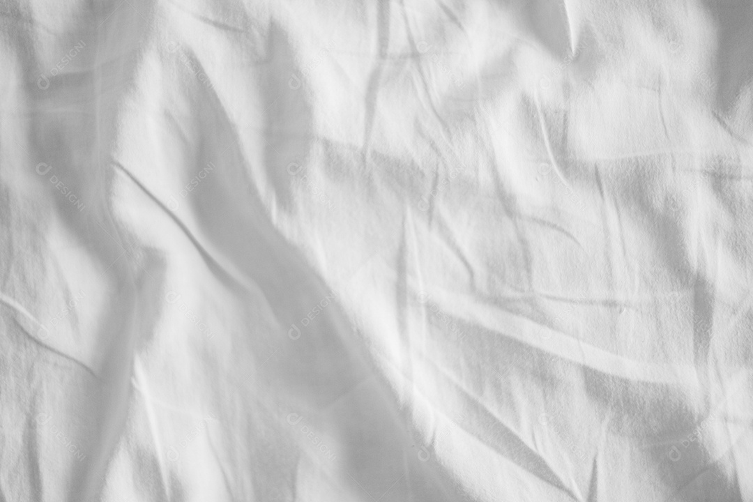 Textura gradiente de linho branco estilo de curva turva de tecido de luxo abstrato, roupa de cama enrugada e sombras cinza escuras, plano de fundo