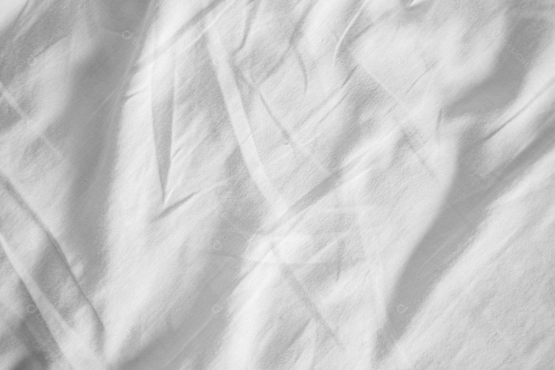 Textura gradiente de linho branco estilo de curva turva de tecido de luxo abstrato, roupa de cama enrugada e sombras cinza escuras, plano de fundo