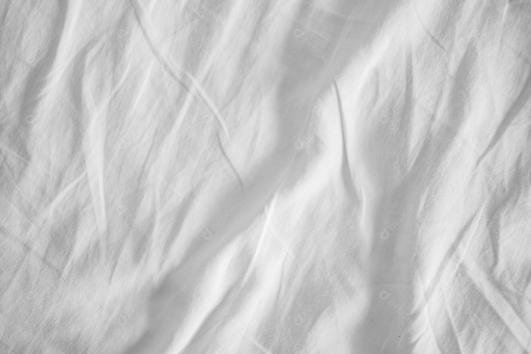 Textura gradiente de linho branco estilo de curva turva de tecido de luxo abstrato, roupa de cama enrugada e sombras cinza escuras, plano de fundo
