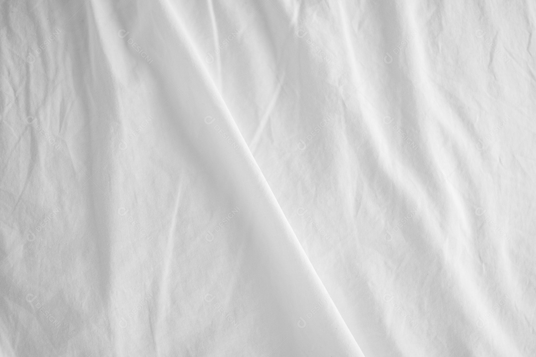 Textura gradiente de linho branco estilo de curva turva de tecido de luxo abstrato, roupa de cama enrugada e sombras cinza escuras, plano de fundo