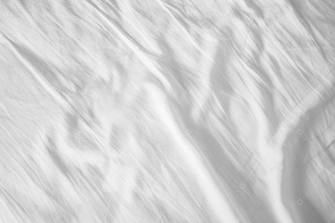 Textura gradiente de linho branco estilo de curva turva de tecido de luxo abstrato, roupa de cama enrugada e sombras cinza escuras, plano de fundo