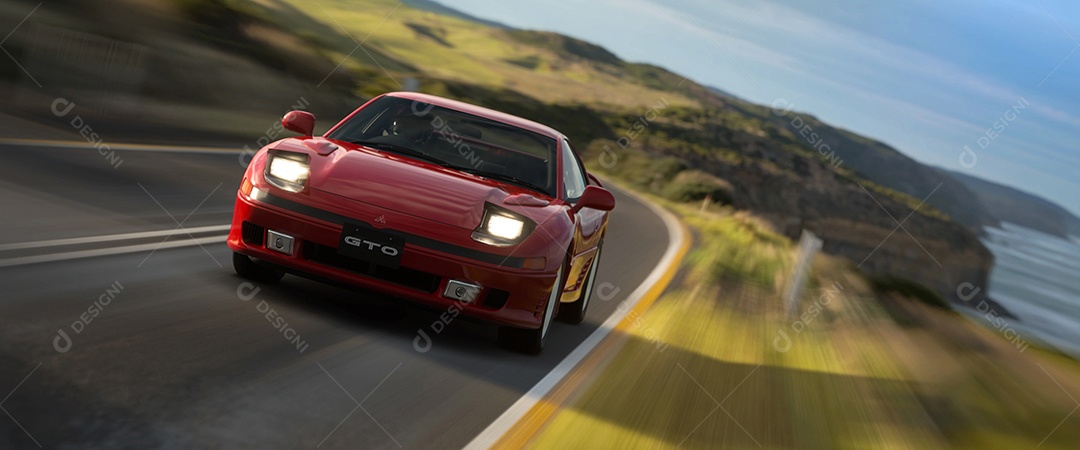 Mitsubishi GTO panorâmica na ilustração 3D