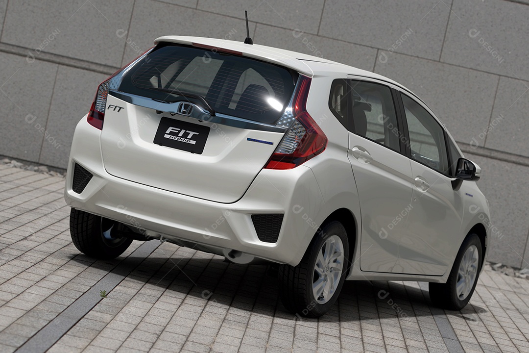 Ilustração Honda Fit Hybrid 3D
