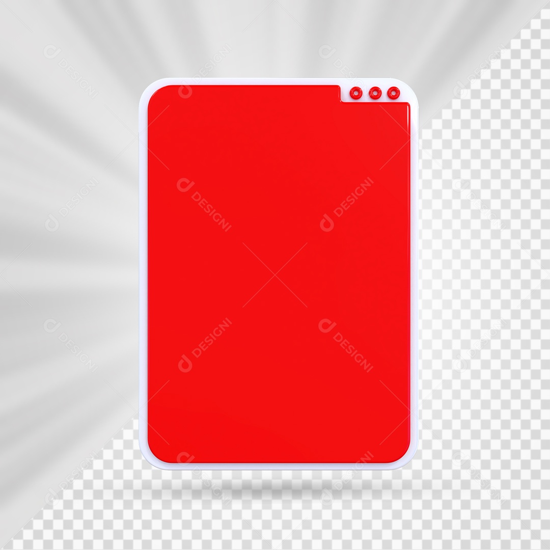 Caixa de Texto Vermelho Elemento 3D PSD