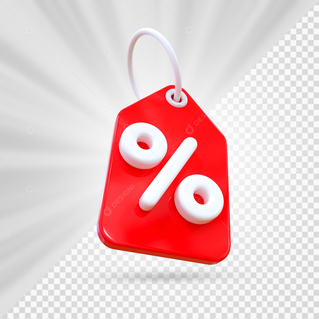 Discount Red Label 3D PSD Element