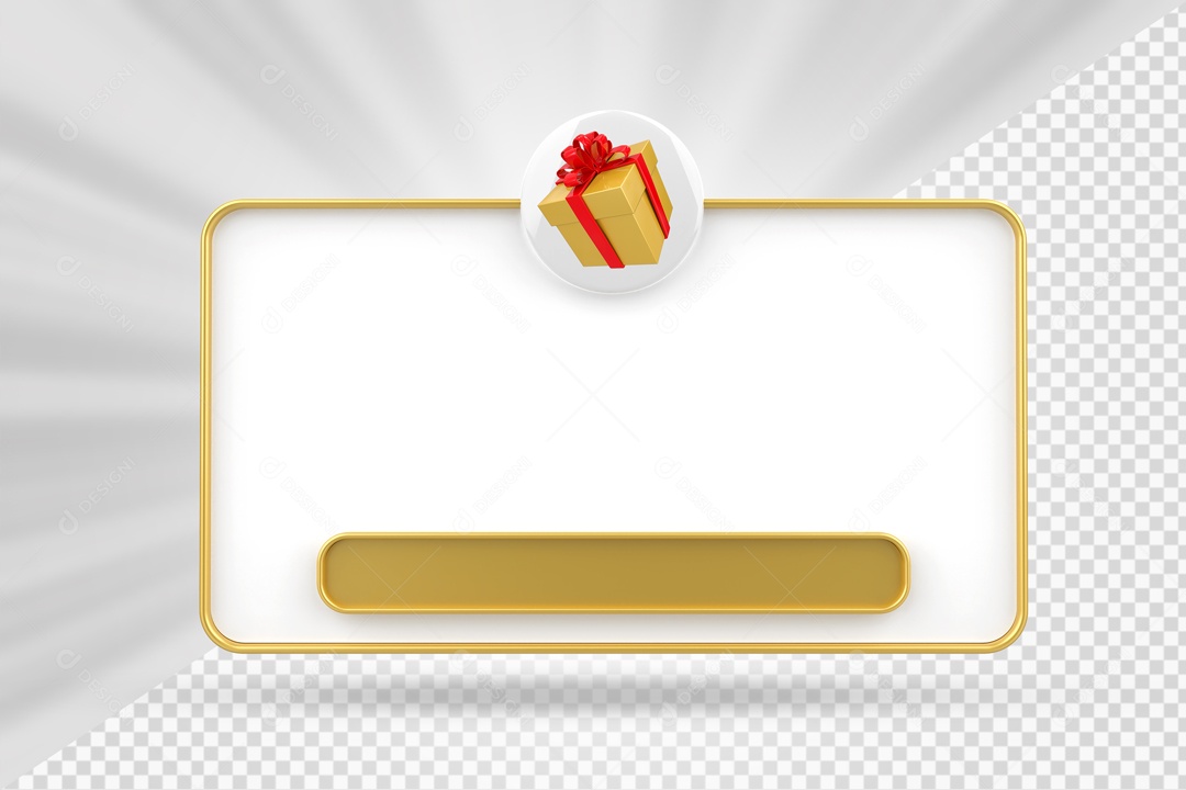 Caixa De Mensagem Com Ìcone De Presente Marrom E Branco Elemento 3D PSD