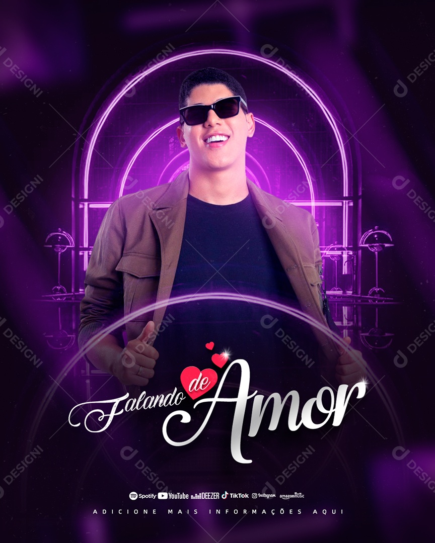 Flyer Show Zé Vaqueiro Falando de Amor Social Media PSD Editável