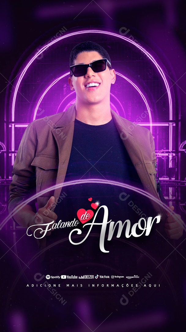 Flyer Show Zé Vaqueiro Falando de Amor Story Social Media PSD Editável