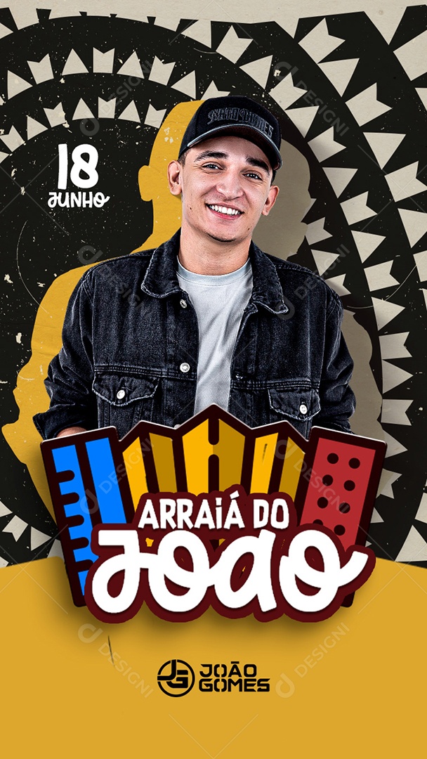 Flyer Show Arraiá do João Gomes Story Social Media PSD Editável