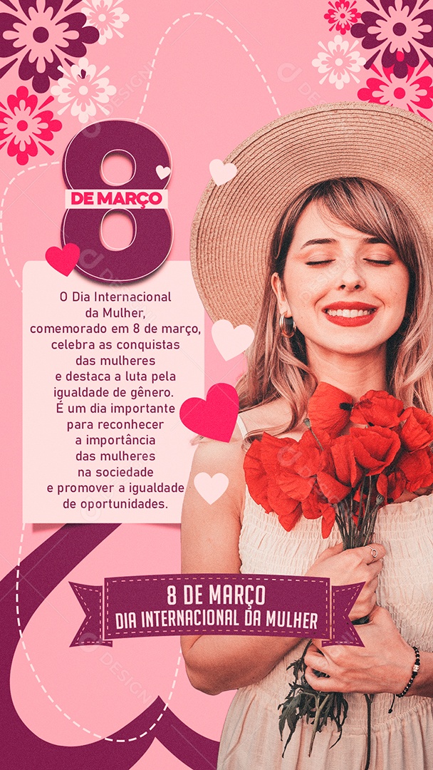 Story Dia Internacional da Mulher 8 de Março Social Media PSD Editável