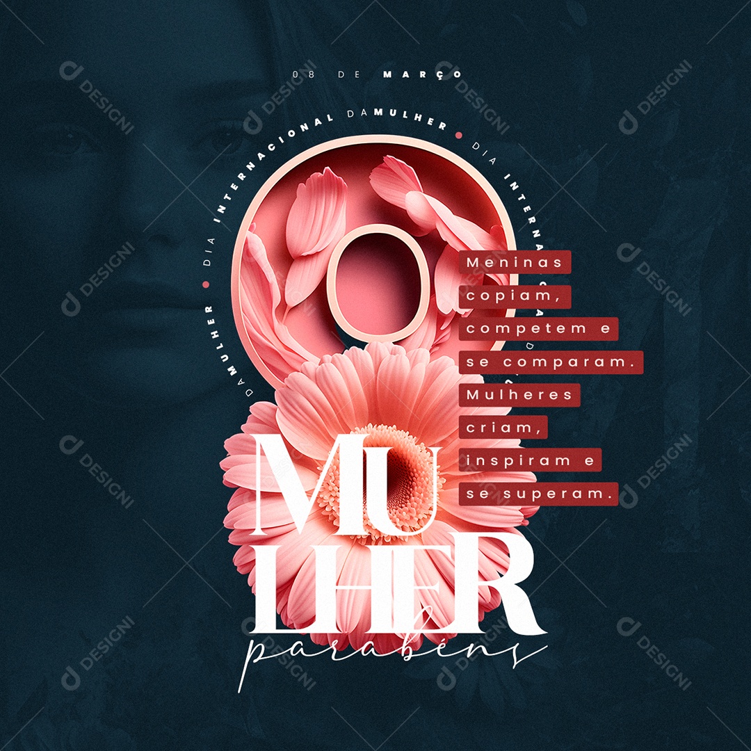 Meninos Copiam Competem e Se Comparam Dia Internacional Da Mulher Social Media PSD Editável