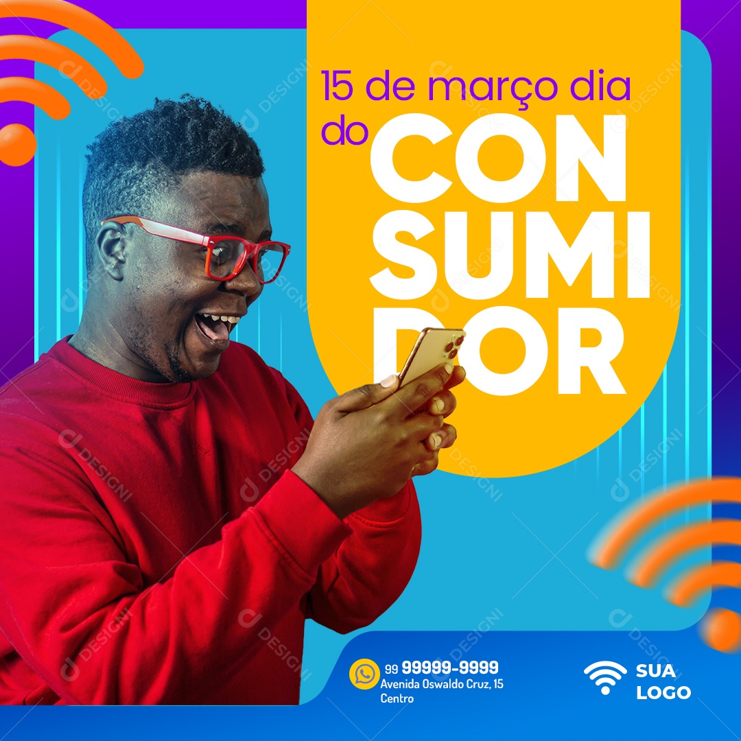 Provedor de Internet 15 de Março Dia Do Consumidor Social Media PSD Editável