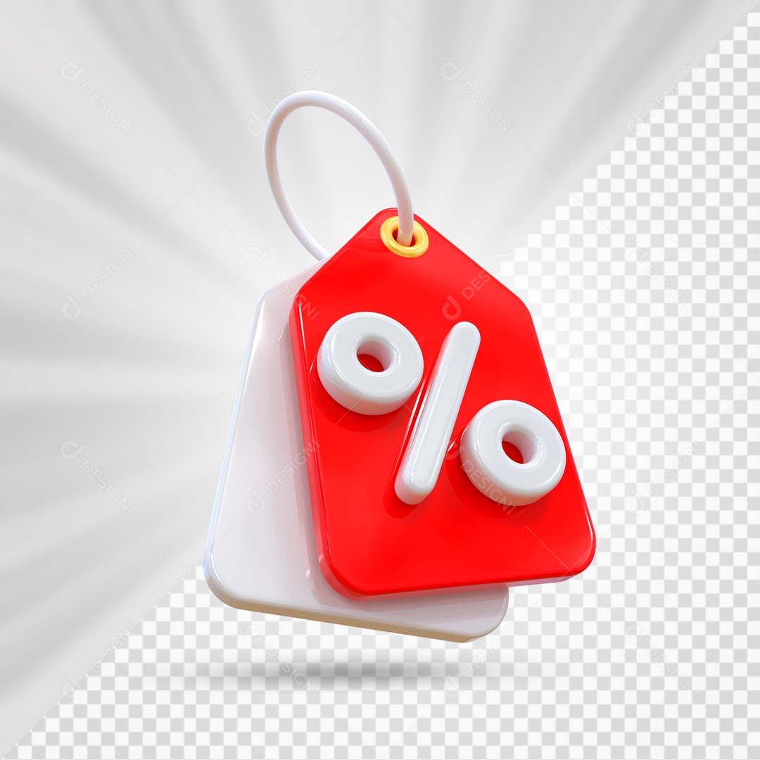 Etiquetas De Desconto Branco E Vermelho Elemento 3D PSD