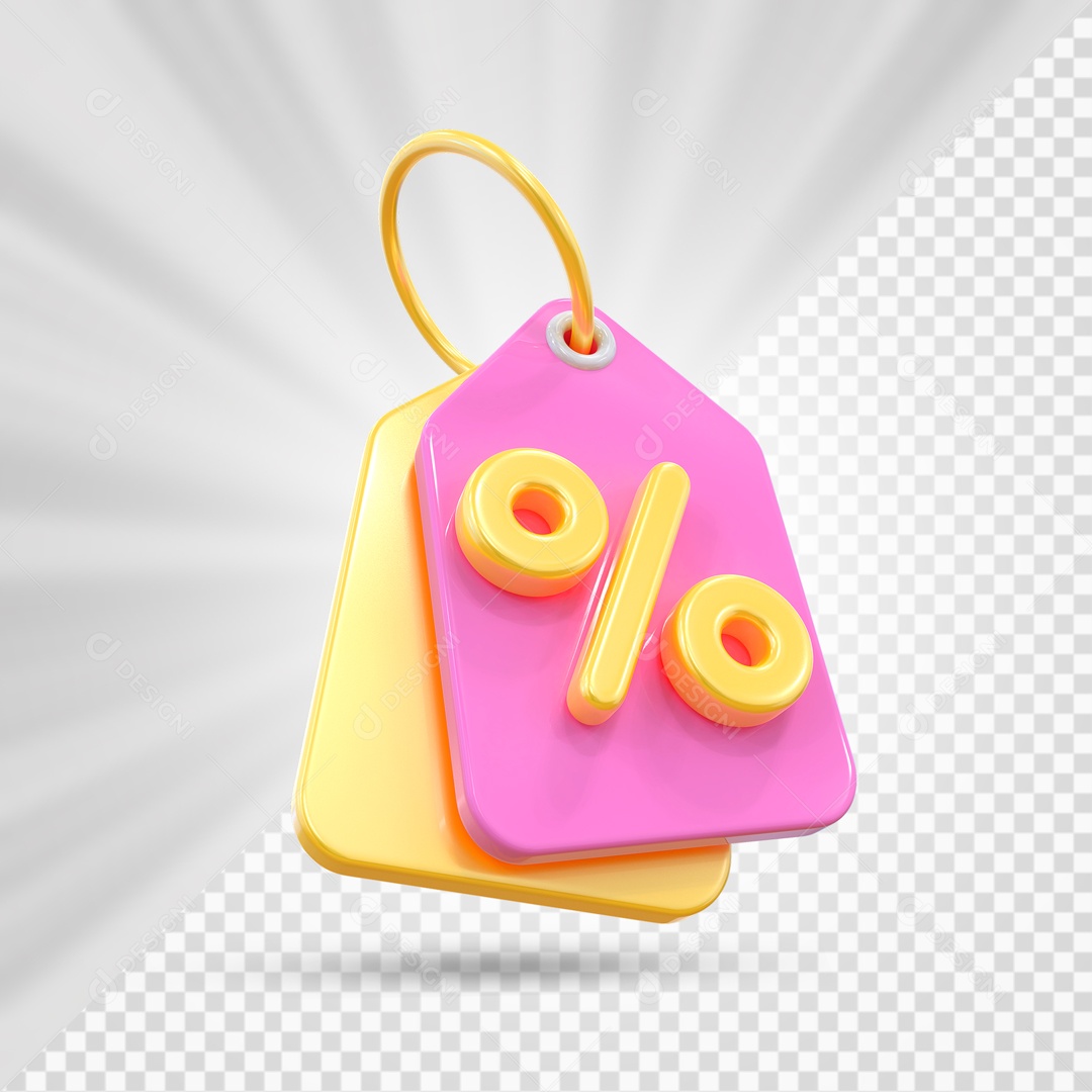 Etiquetas De Desconto Rosa E Dourado Elemento 3D PSD