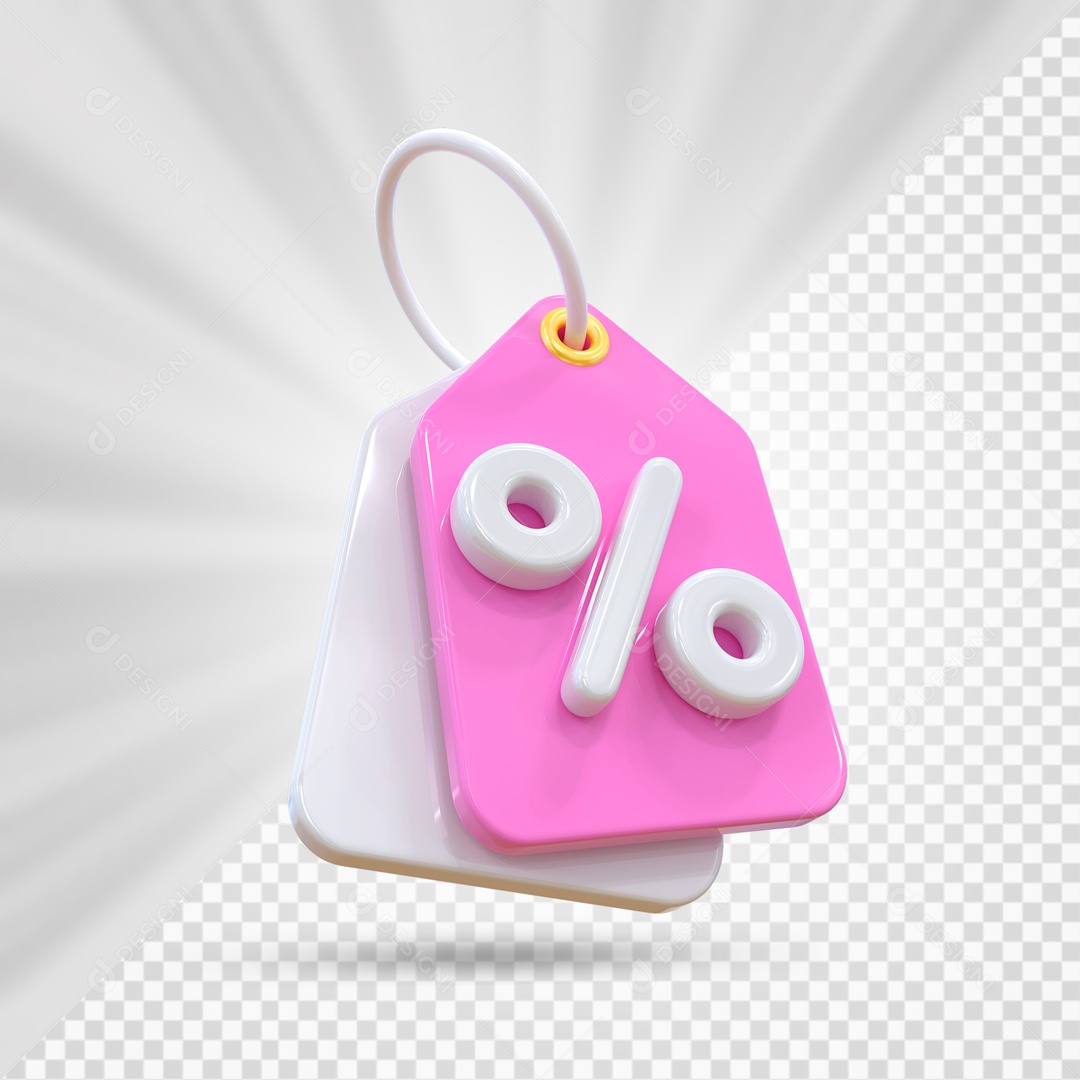 Etiquetas De Desconto Branco E Rosa Elemento 3D PSD