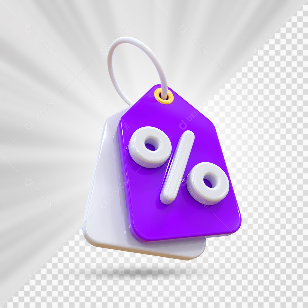 Etiquetas De Desconto Branco E Roxo Elemento 3D PSD