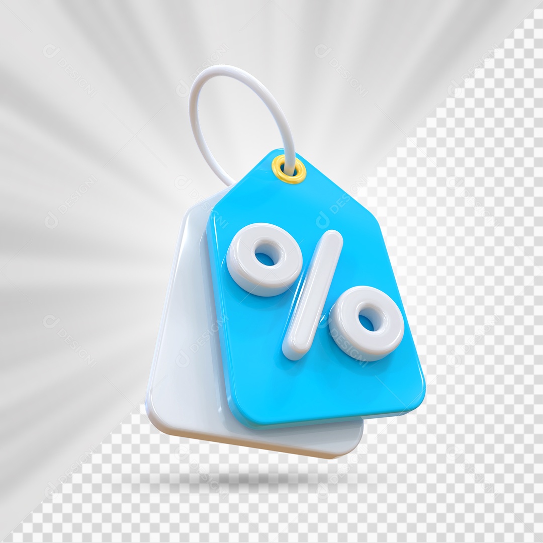 Etiquetas De Desconto Branco E Azul Claro Elemento 3D PSD