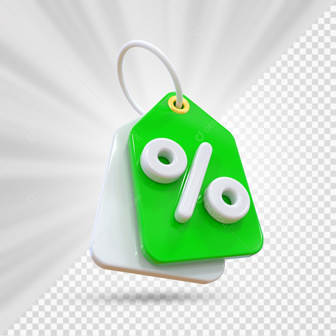 Etiquetas De Desconto Branco E Verde Elemento 3D PSD