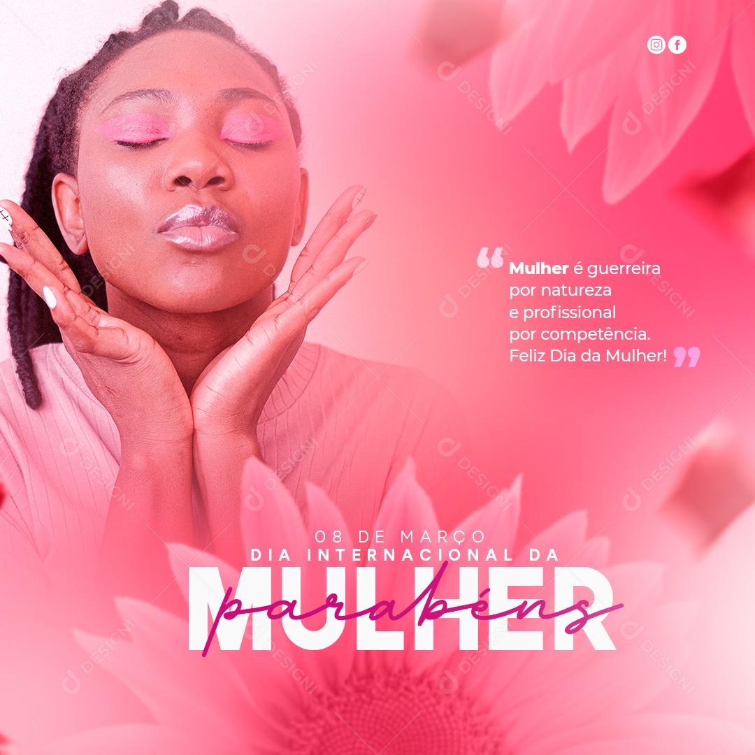 Dia Internacional da Mulher 8 de Março Social Media PSD Editável