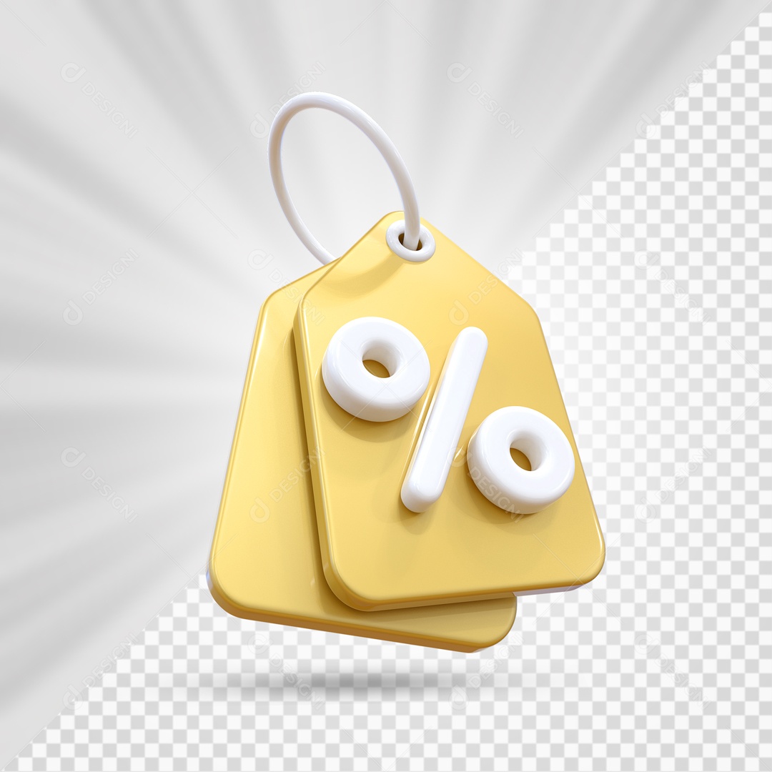 Etiquetas De Desconto Amarelo Elemento 3D PSD