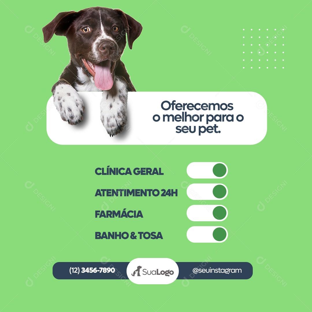 Oferecemos O Melhor Para O Seu Pet Clínica Veterinária Social Media PSD Editável