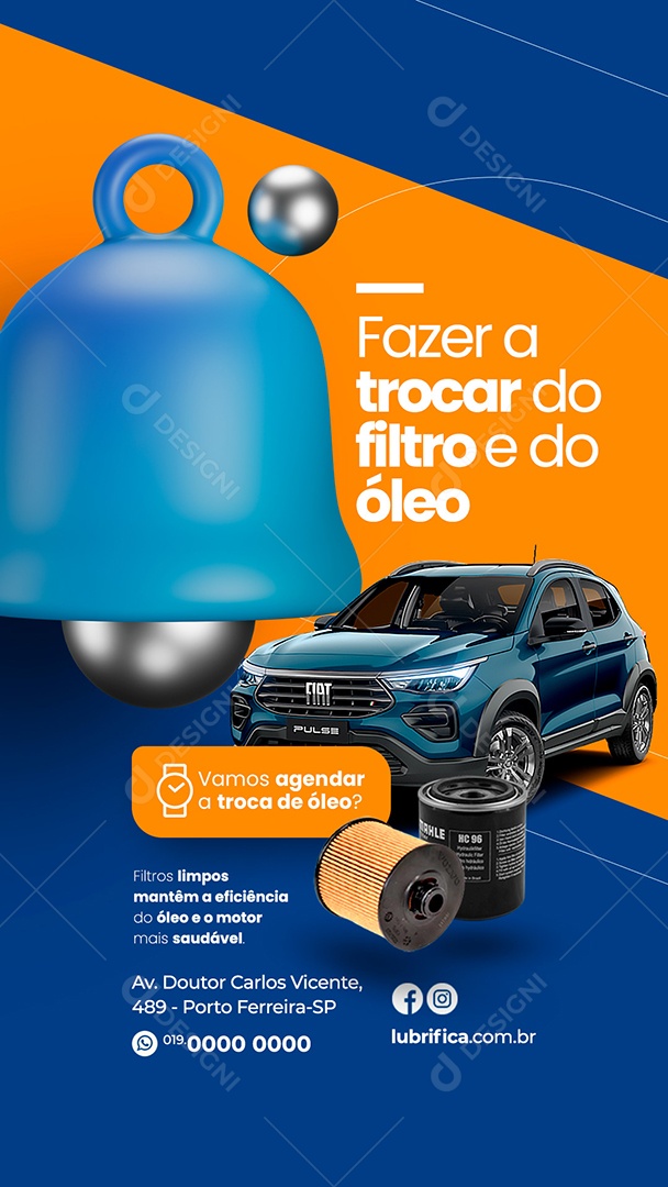 Story Fazer a Trocar do Filtro e Do Óleo Oficina Lubrificante Social Media PSD Editável