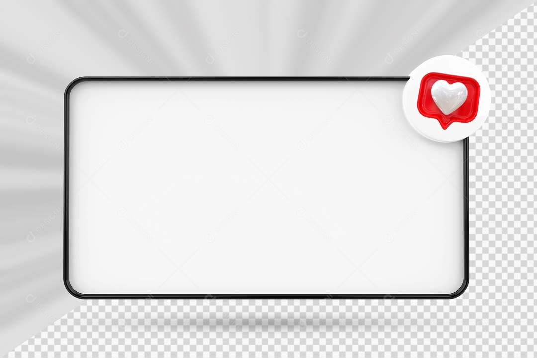 Caixa de Perguntas Preto e Branco Ícone De Coração Elemento 3D Para Composição PSD