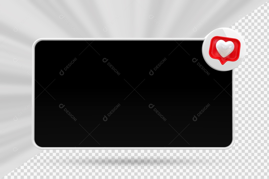 Caixa de Perguntas Preto e Branco Ícone De Coração Elemento 3D Para Composição PSD